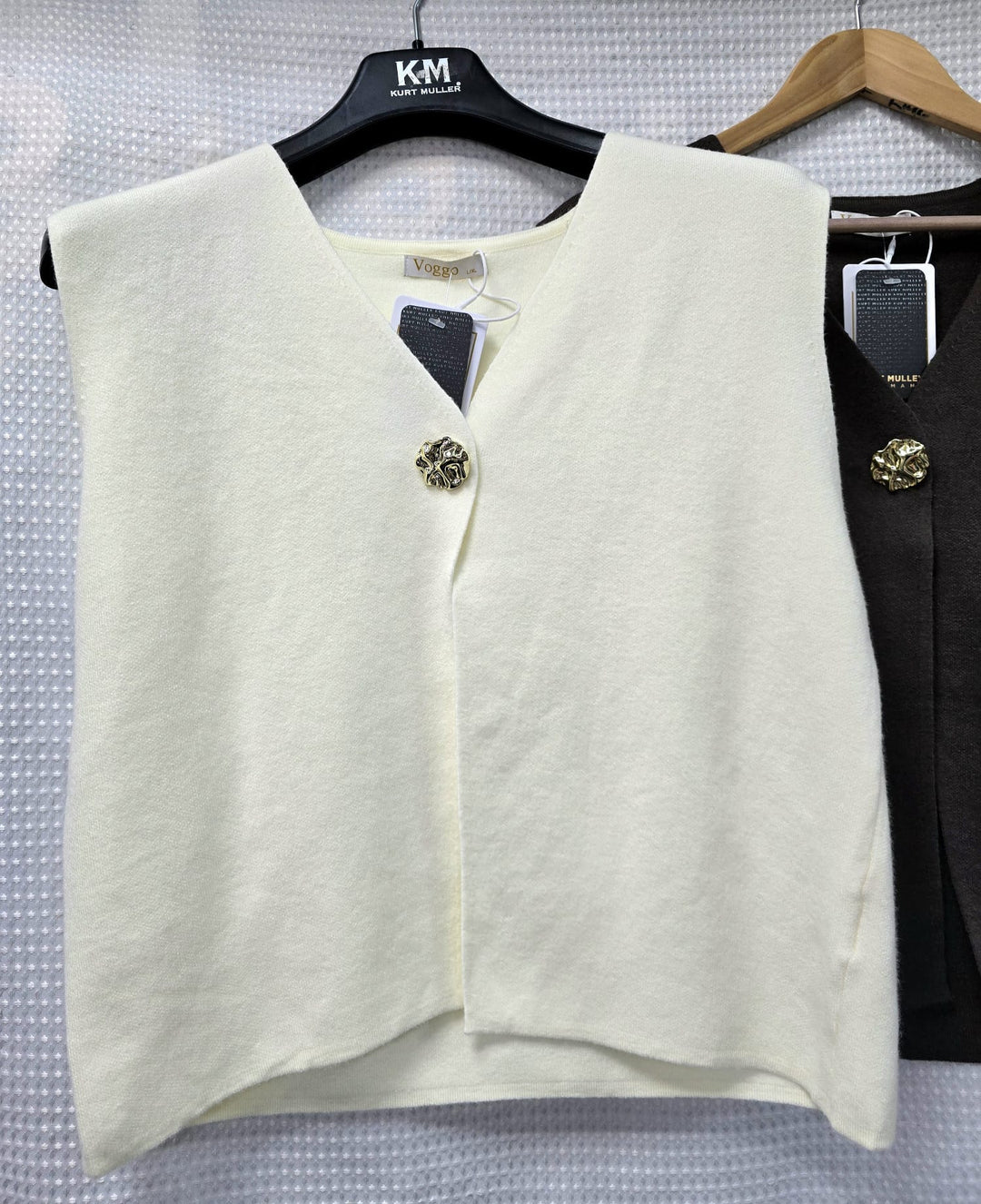 Vintage Gold Metal Button Wool Blend V Waistcoat (2p.pack)