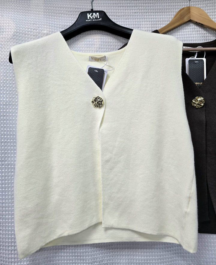 Vintage Gold Metal Button Wool Blend V Waistcoat (2p.pack)