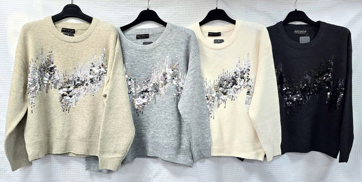 Sequin Wave Wool Blend Jumper (2p.pack) - jqwholesale.com
