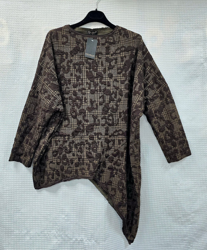 Asymmetric Lace Hem Textured Top - jqwholesale.com