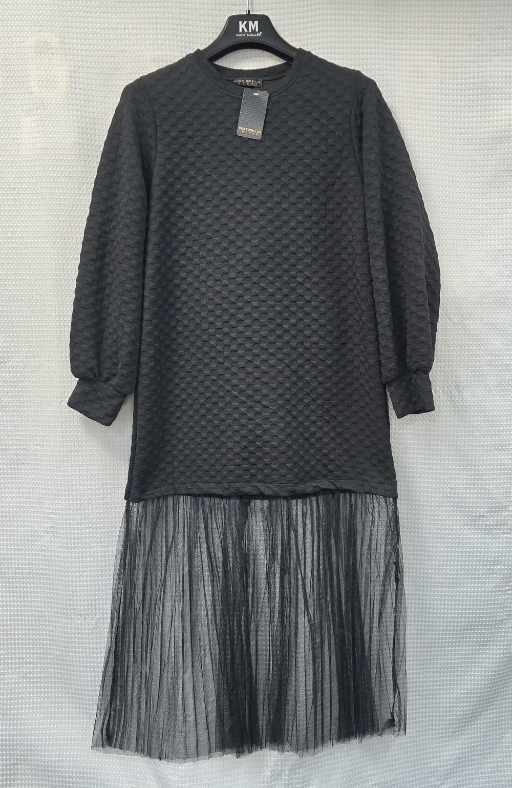 Cotton Knitted Elastane Black Lace Maxi dress - jqwholesale.com