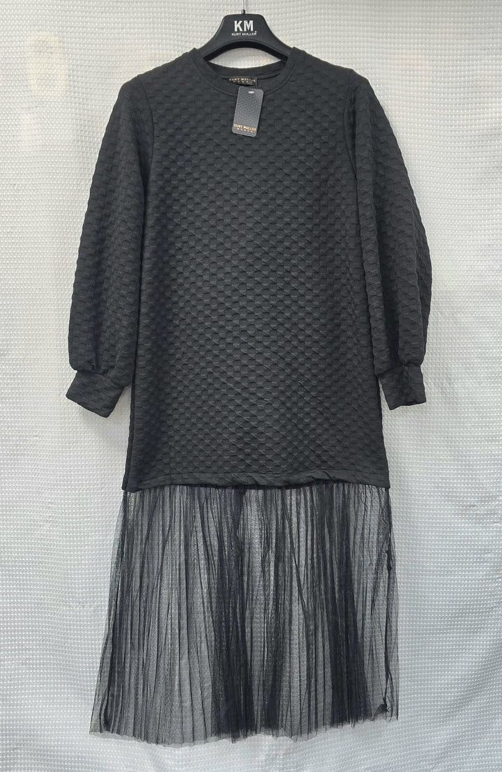 Cotton Knitted Elastane Black Lace Maxi dress - jqwholesale.com