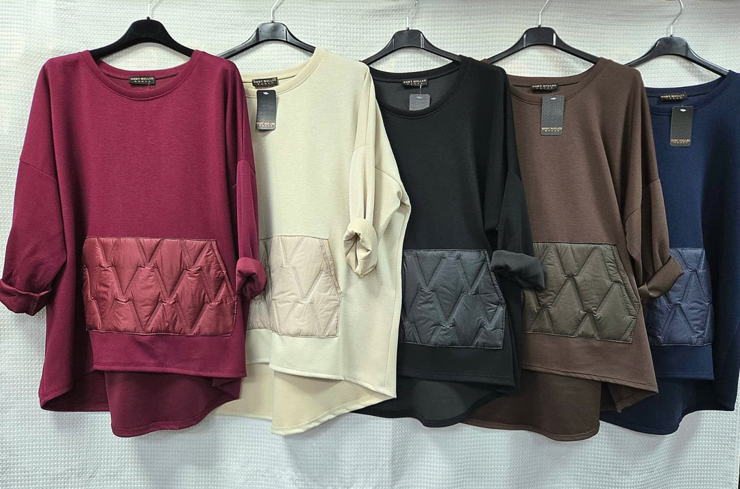 Nylon Patch Pocket Scuba Stretch Sweatshirt - jqwholesale.com