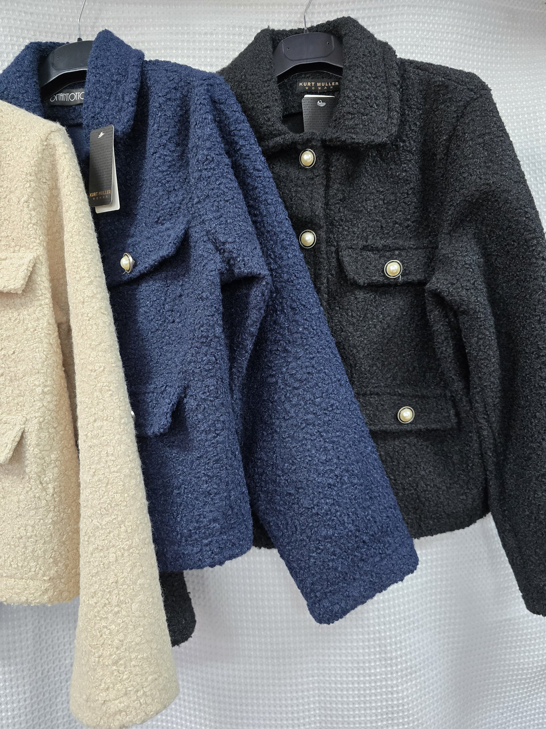 CH Pearl Button Boucle Cotton Wool Jacket - jqwholesale.com