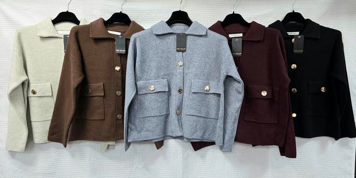 Collar Gold Button Cardigan