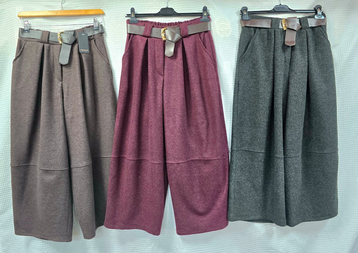 Plain Soft Barrell Trousers