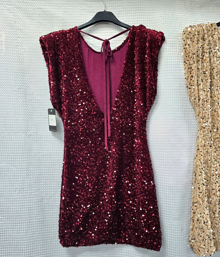 Anna Velvet Sequin Mini Dress
