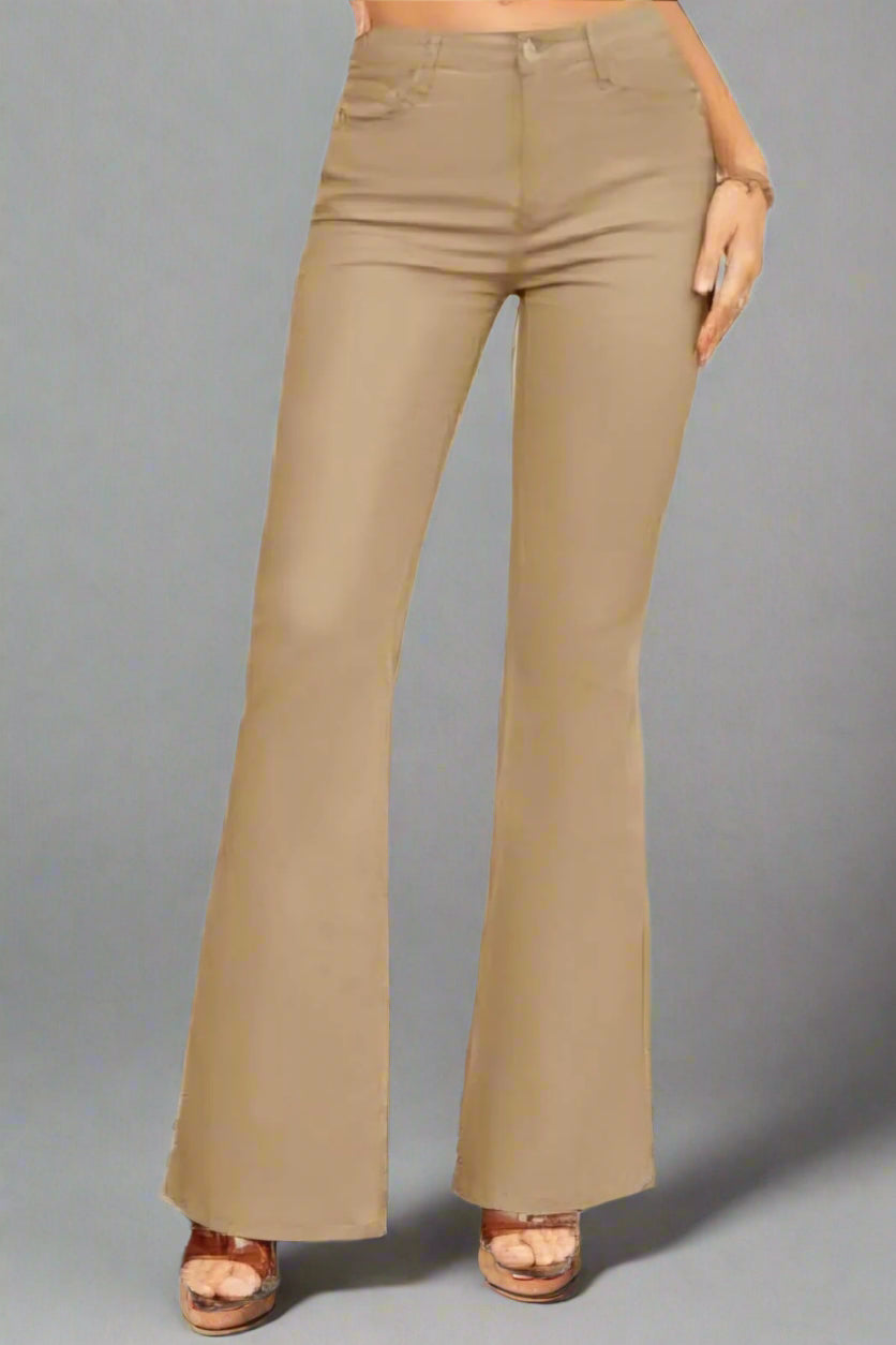 (5p.pack) Bootcut Flare Vegan Leather Jean - jqwholesale.com