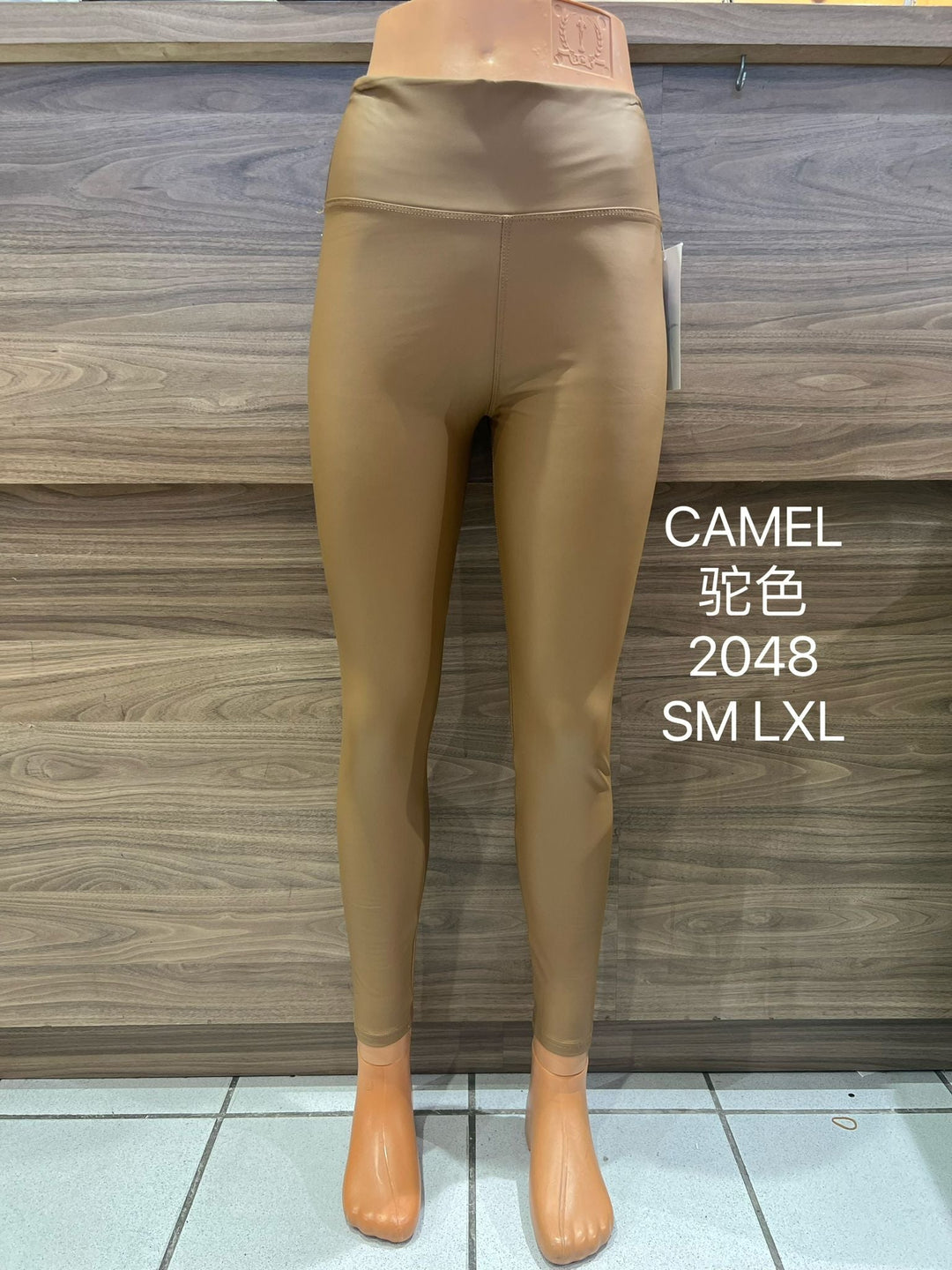 (2P. PACK) Regular Leather Look High Waisted Leggings - jqwholesale.com
