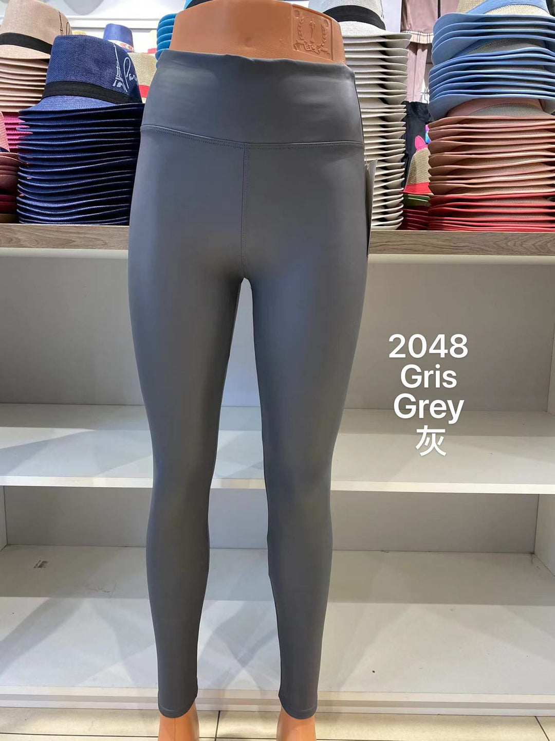 (2P. PACK) Regular Leather Look High Waisted Leggings - jqwholesale.com
