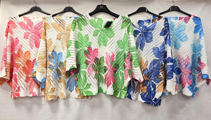 Summer Leaf V Mesh Knit