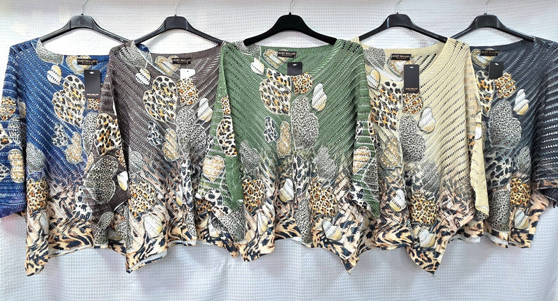Leopard Heart V Crochet Mesh Knit (2P.PACK) - jqwholesale.com