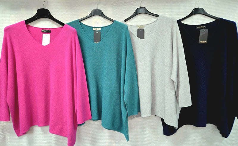 Oversized Soft Touch Long Sleeve Vee Knit - jqwholesale.com