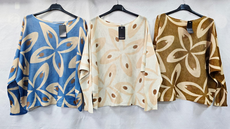Retro Petal Long Sleeve Mesh Knit - jqwholesale.com