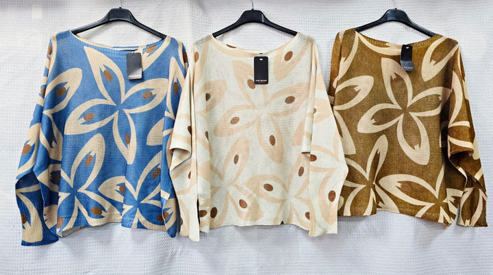 Retro Petal Long Sleeve Mesh Knit - jqwholesale.com