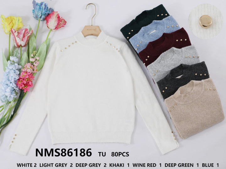 Zara Gold Stud Wool Blend Soft Touch Knit
