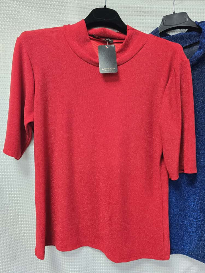 Shimmer Lurex Short Sleeve Top