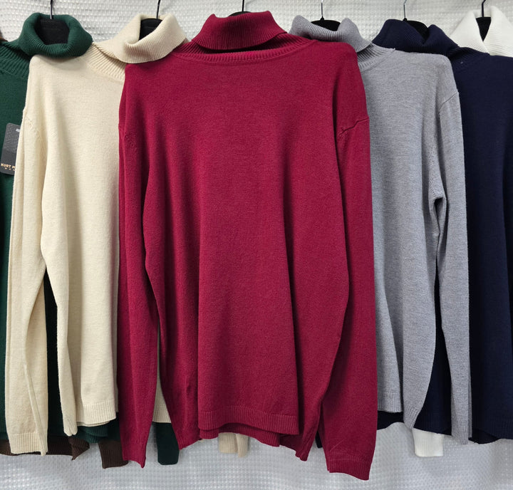 PLUS SIZE Polo neck knit (3p.pack)