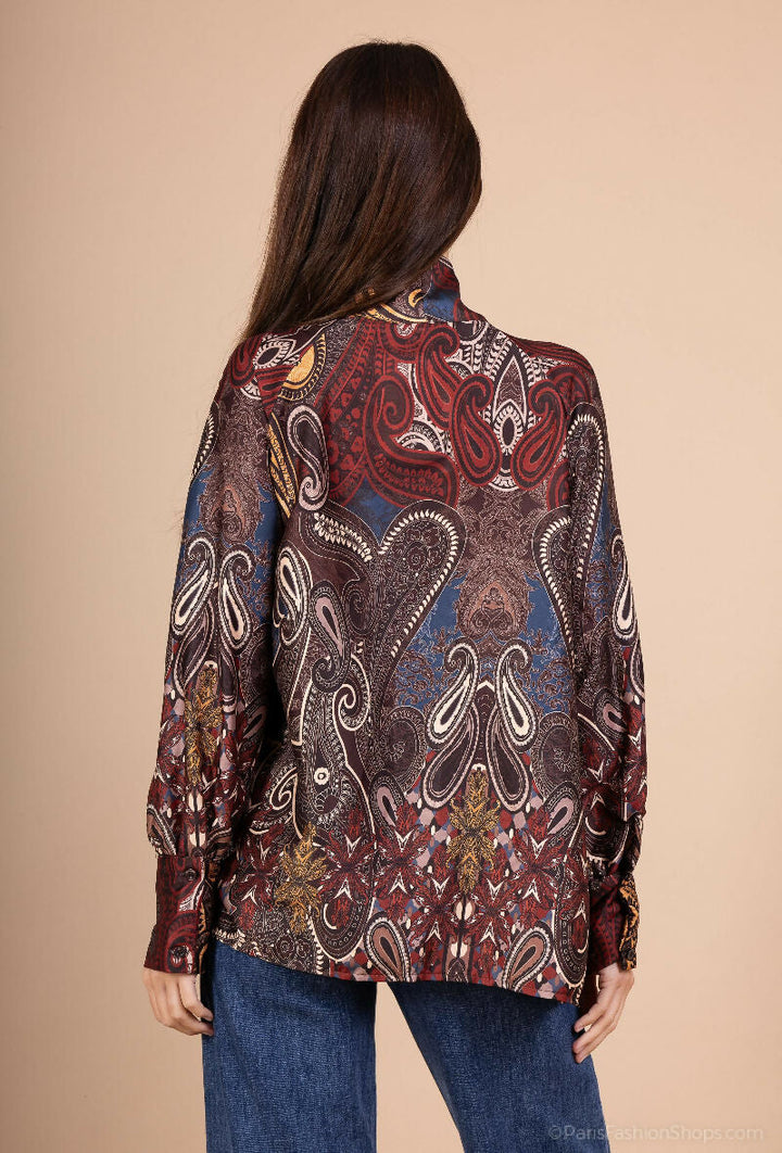 Elegant Tie-Print Blouse