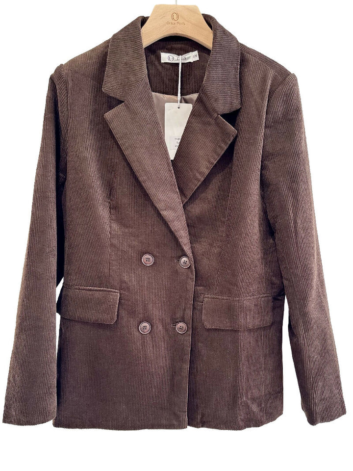 (3P.Pack) Corduroy blazer - Choco - jqwholesale.com