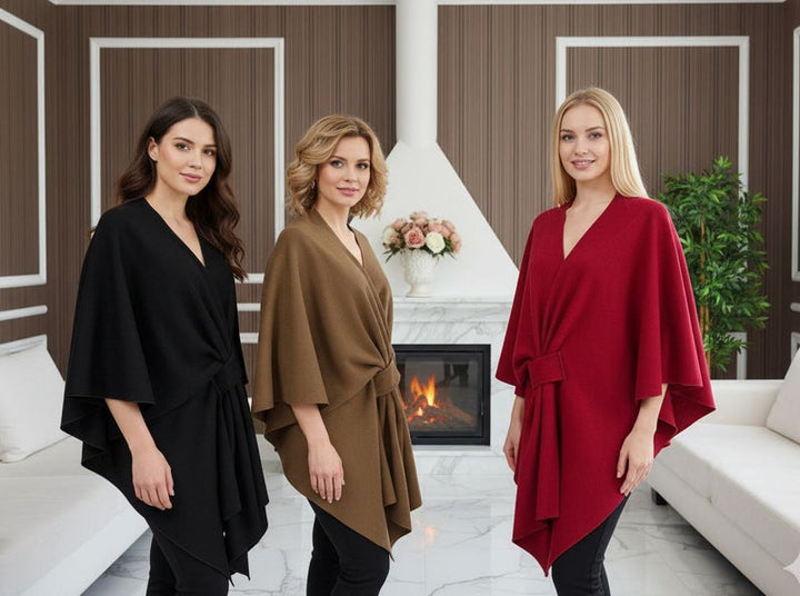 Knot Wrap Cape Poncho Style - jqwholesale.com