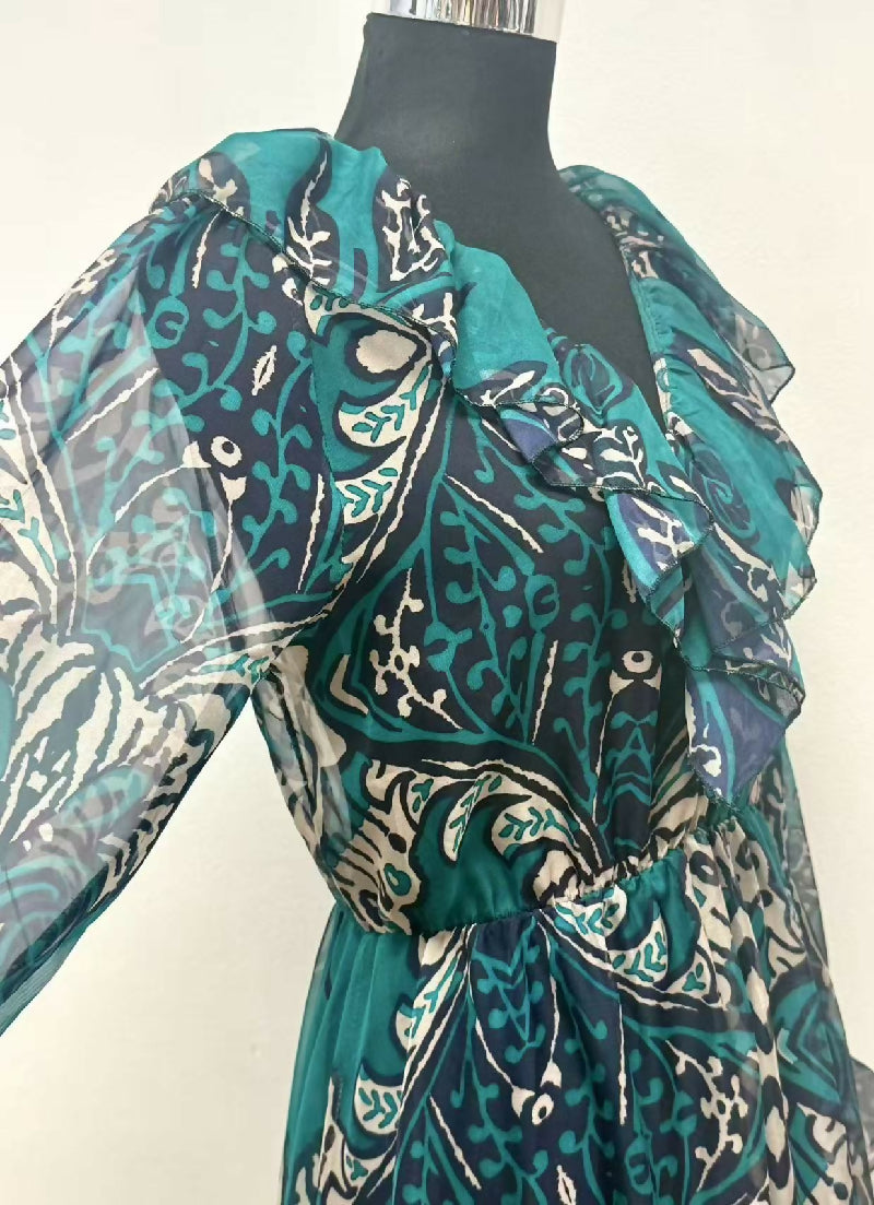 Bohemian Long Dress with Ethnic Print