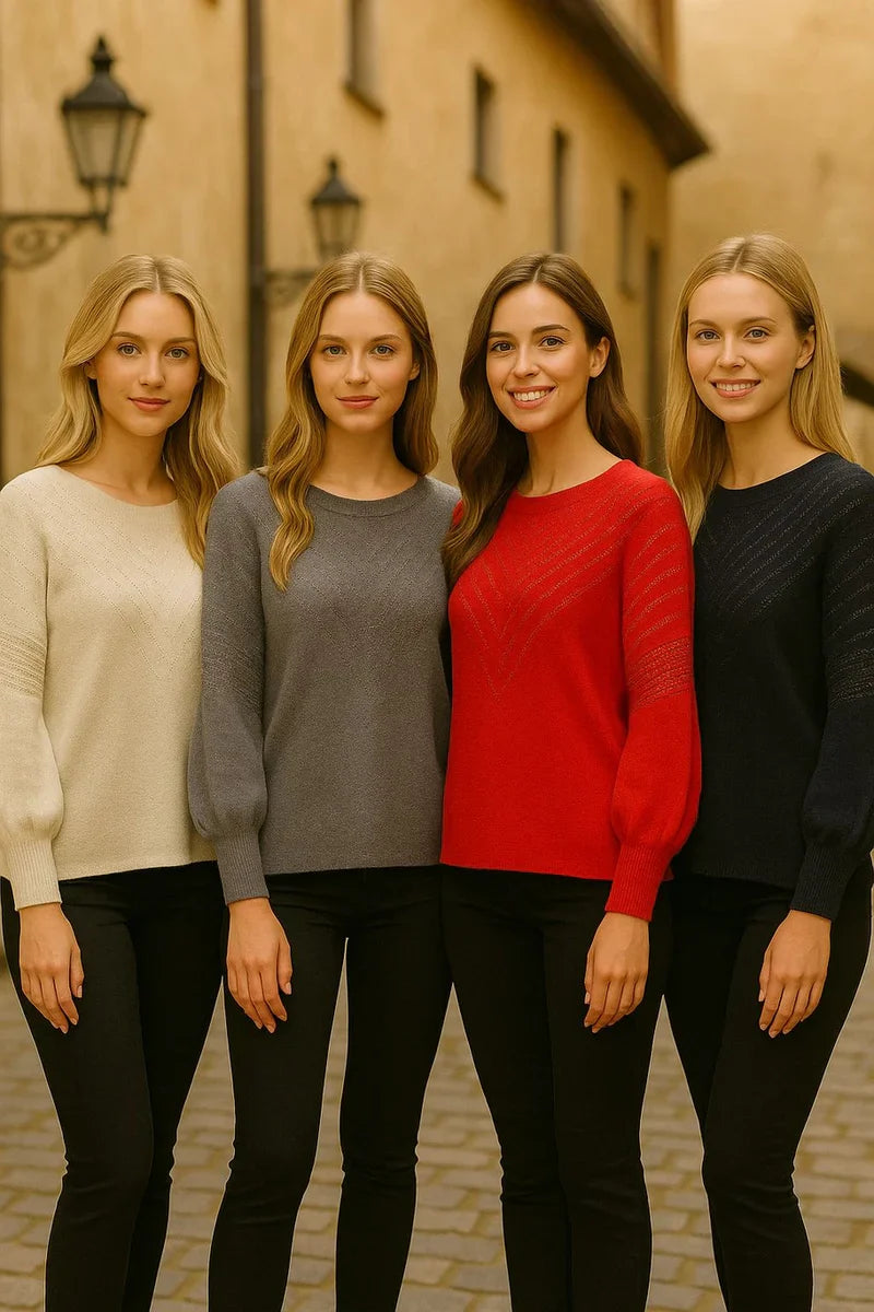 Ribbed Sequin Batwing Knit (2p.pack) - jqwholesale.com