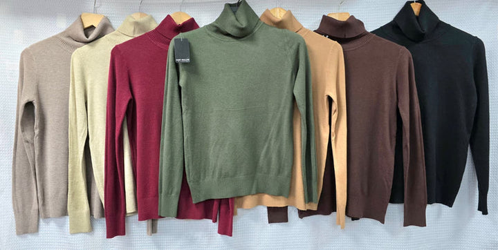(2P. PACK) Classic Polo Neck Knit Sweater - jqwholesale.com
