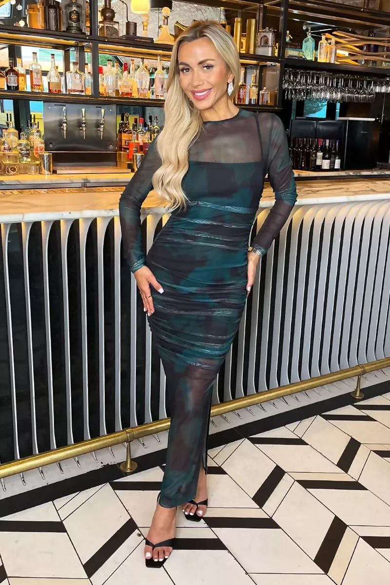 1752580055_Teal-And-Black-Smudge-Print-Mesh-Overlay-Long-Sleeve-Midi-Dress-3_800x