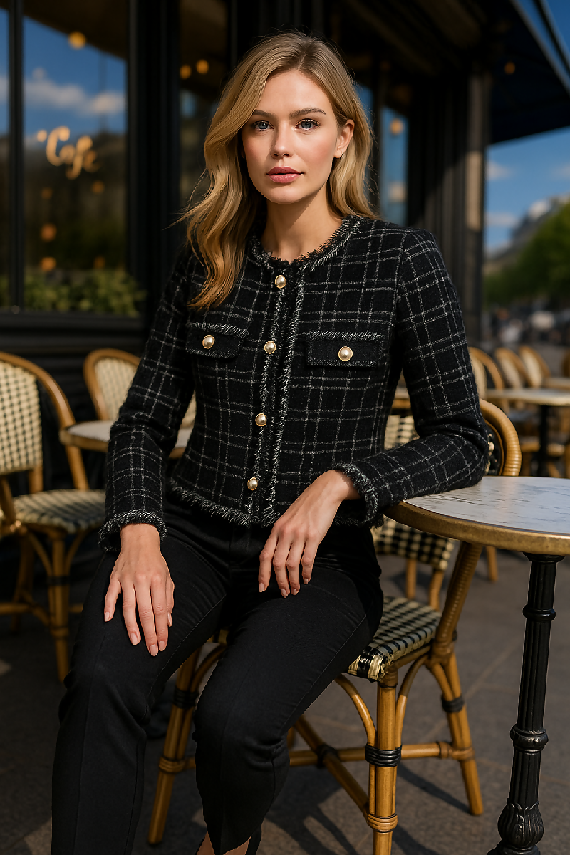 Elegant Daytime Café Portrait