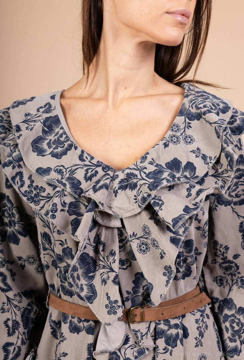 Long Floral Corduroy Dress — Chic Bohemian