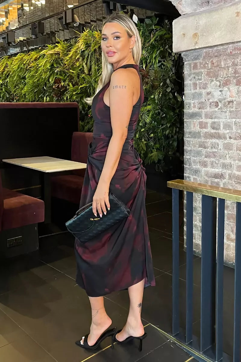 1752224673_Burgundy-And-Black-Smudge-Print-Halter-Neck-Knot-Skirt-Midi-Dress-4_800x