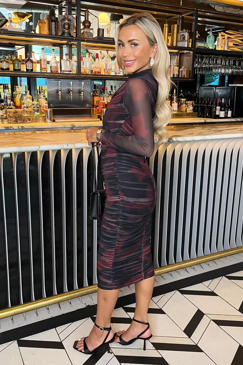 1752772493_Burgundy-And-Black-Smudge-Print-Long-Sleeve-Ruched-Bodycon-Mesh-Midi-Dress-4_800x