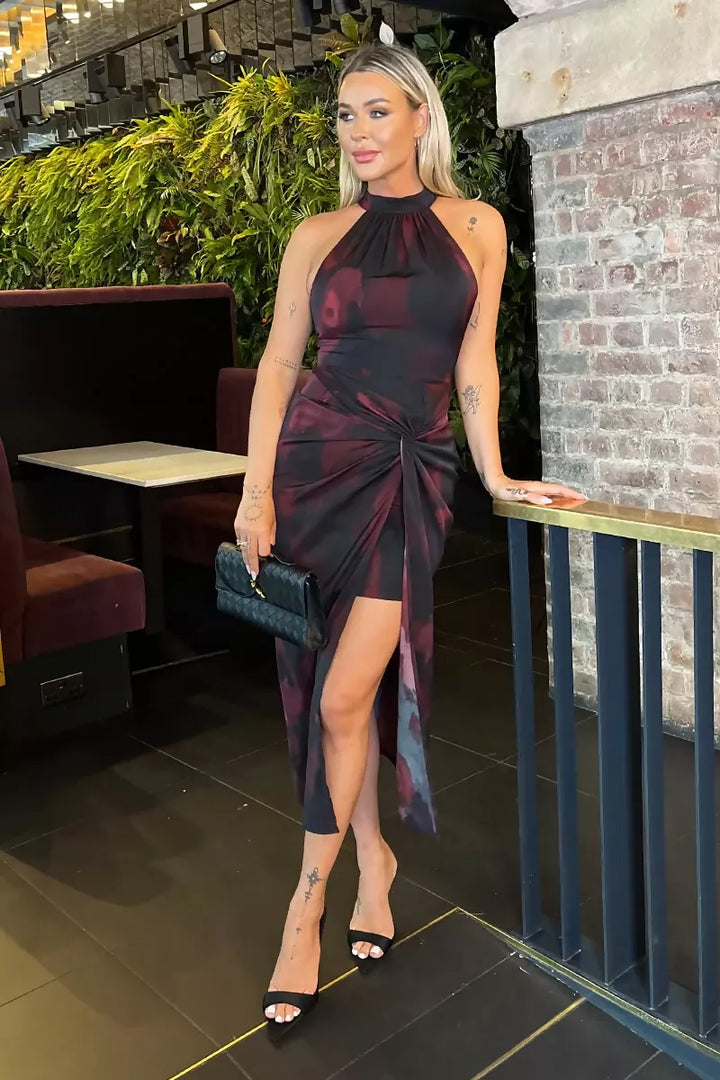 1752224668_Burgundy-And-Black-Smudge-Print-Halter-Neck-Knot-Skirt-Midi-Dress-3_800x