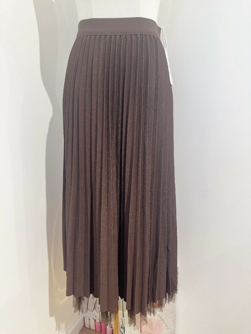 Long reversible tulle skirt - Choco