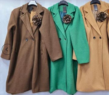 Soft Touch Lined Coat with Detachable Leopard Ruffle Brooch