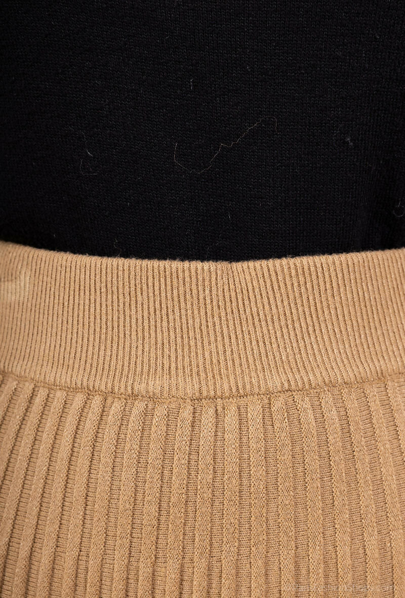 Knit Pleated Midi Skirt