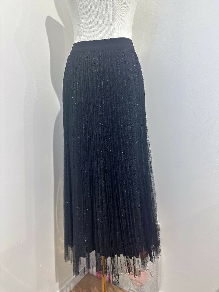 Long reversible tulle skirt - Black