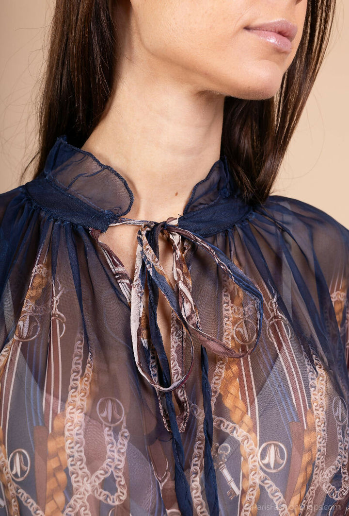 Chain & Rope Print Maxi Dress