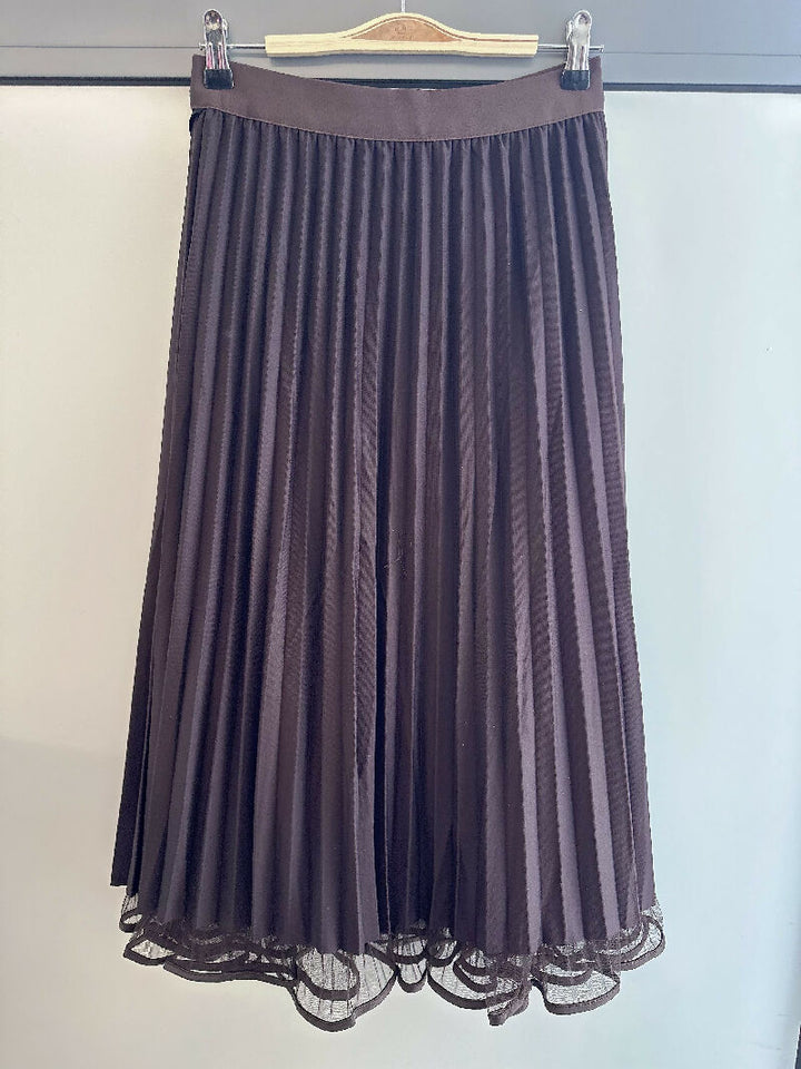 Long reversible skirt in taupe tulle - Brown