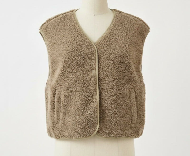 (2P.PACK) Sleeveless Vest - Taupe - jqwholesale.com