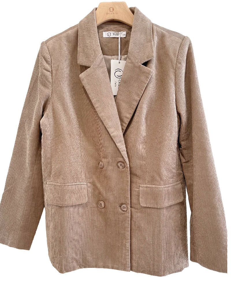 (3P.Pack) Corduroy blazer - Taupe - jqwholesale.com