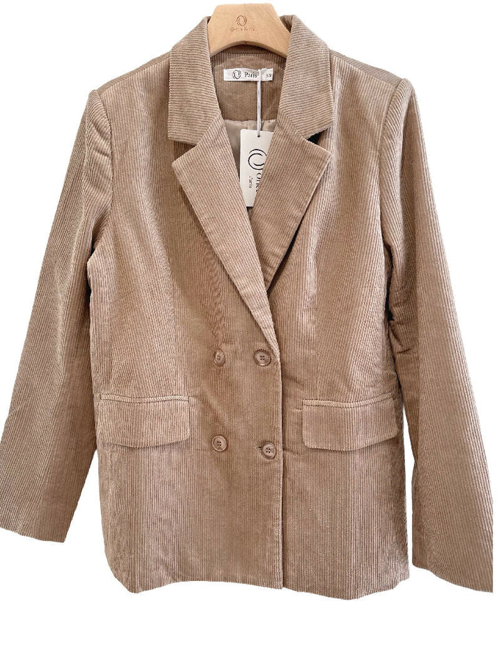 (3P.Pack) Corduroy blazer - Taupe - jqwholesale.com