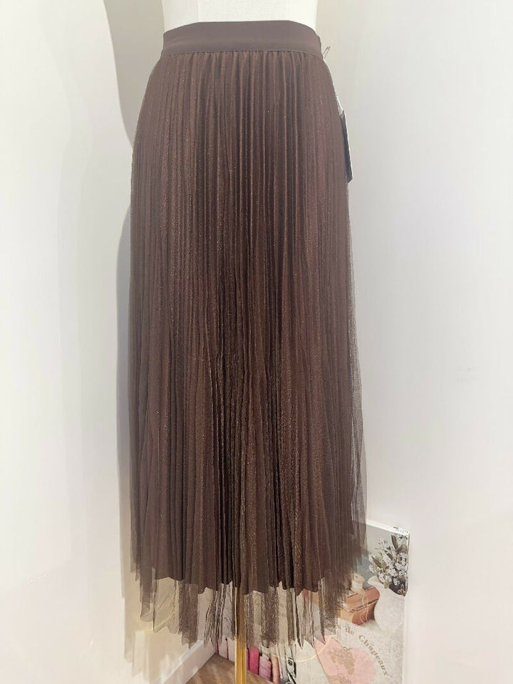 Long reversible tulle skirt - Choco