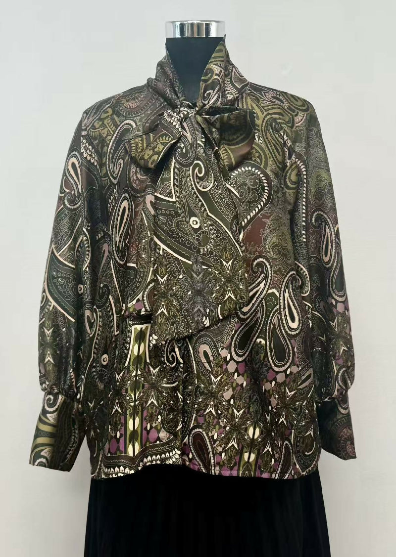 Elegant Tie-Print Blouse