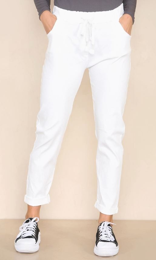 Plain Bi-Stretch Magic Trousers - jqwholesale.com