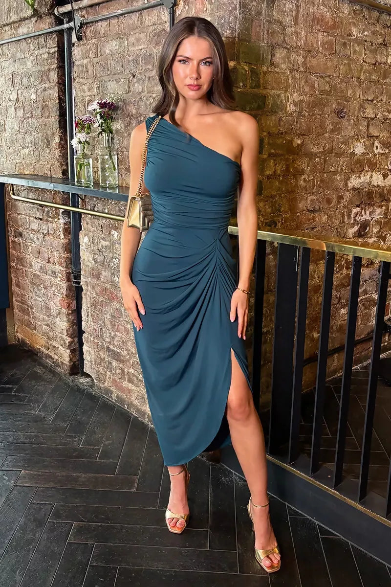1750428404_Dark-Teal-One-Shoulder-Gathered-Skirt-Midi-Dress-1_800x