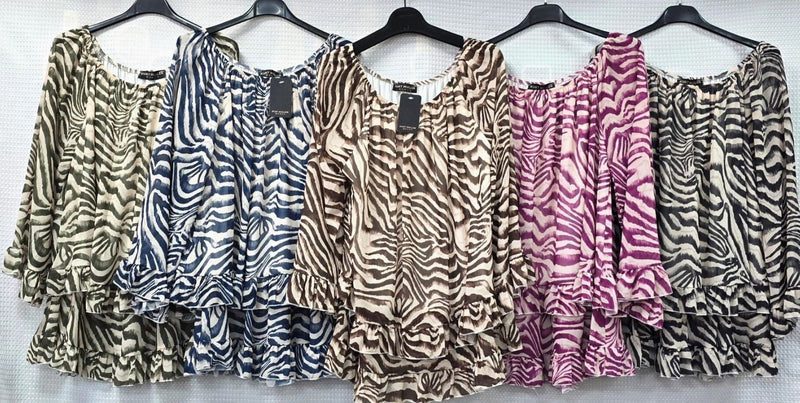 Tiered Zebra Tunic Top - jqwholesale.com